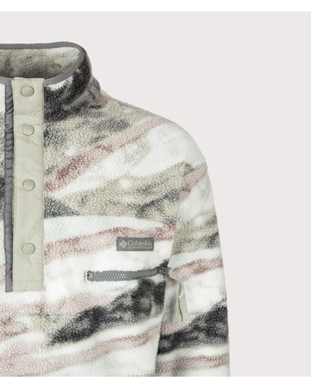 Columbia Gray Regular Fit Helvetia Ii Printed Half Snap Fleece for men