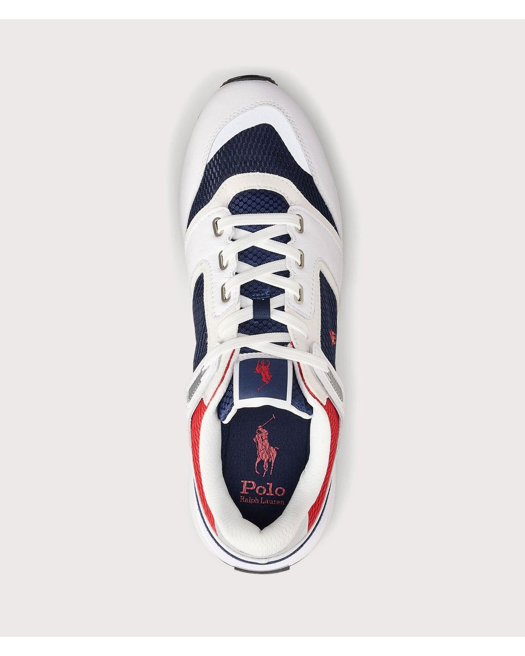 Ralph Lauren Blue Train 89 V2 Suede-Paneled Sneakers for men