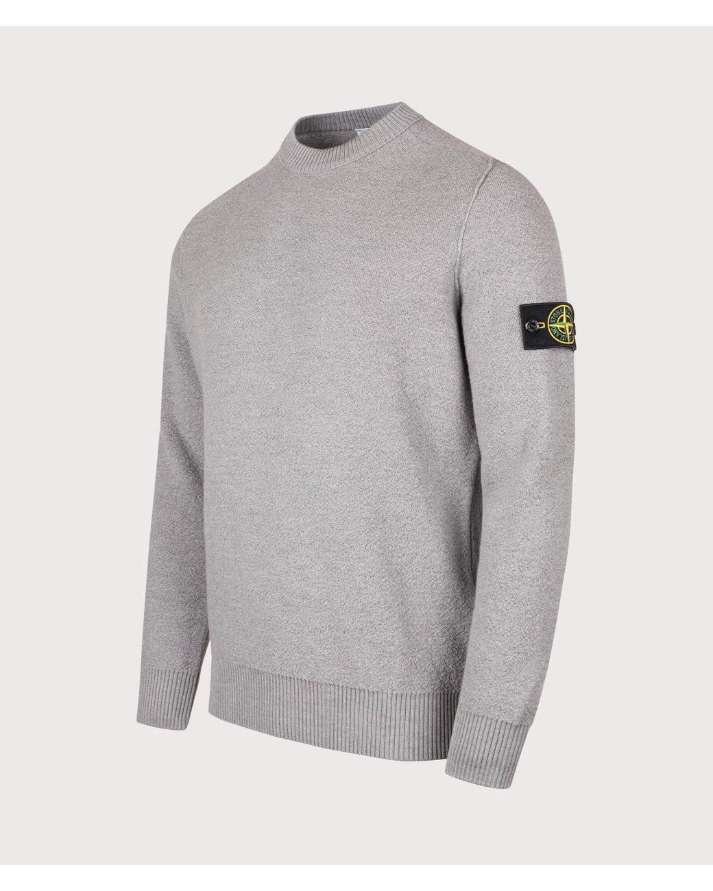 Stone Island Gray Loose Fit Pure Rws Wool Jumper for men