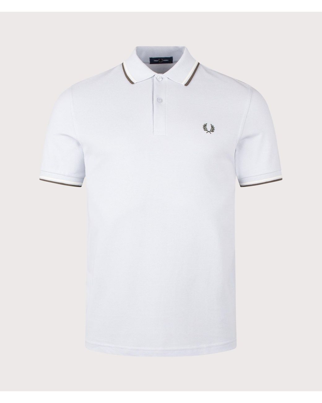 Fred Perry White Regular Fit Twin Tipped Polo Shirt for men
