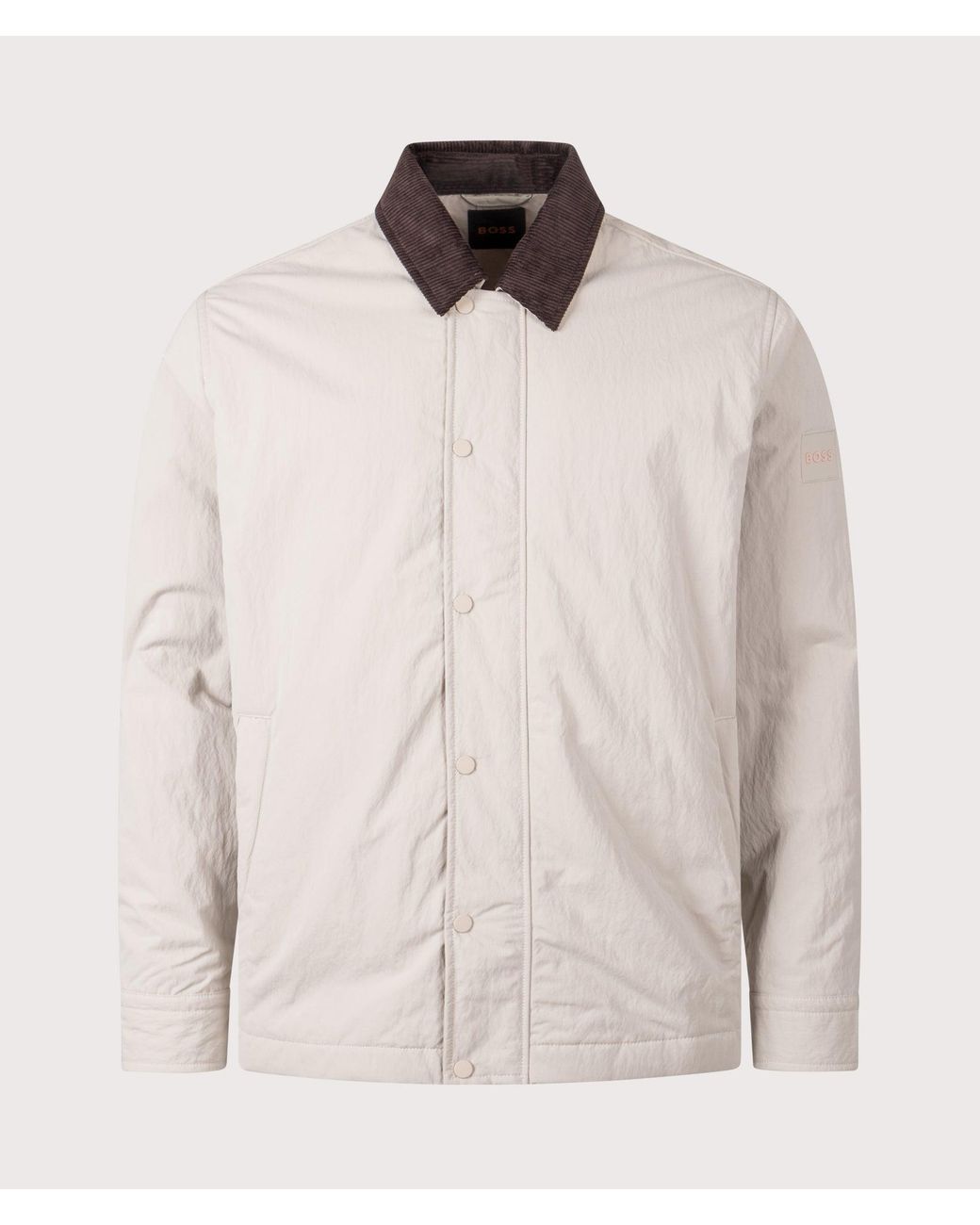 Boss Natural Oversized Leldon Zip Overshirt for men