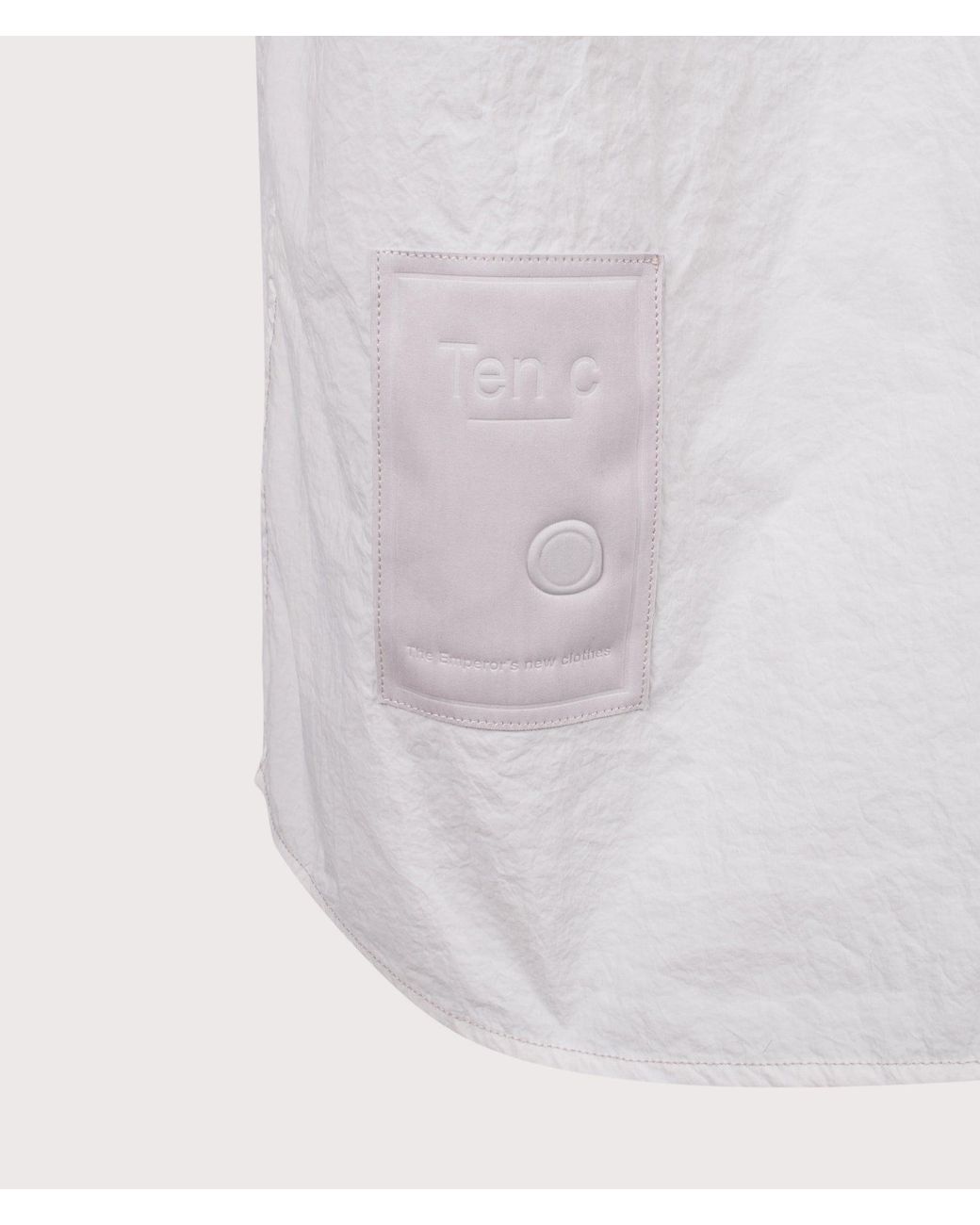 C P Company White Garment Dyed Tactel Short Sleeve Shirt for men