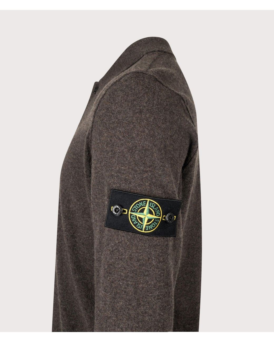 Stone Island Gray Loose Fit Light Rws Geelong Wool Polo Collar Jumper for men