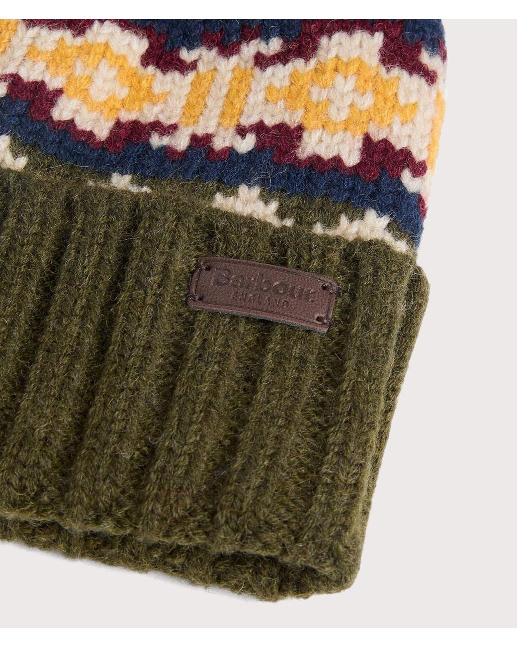 Barbour Green Kane Knitted Beanie &Amp; Gloves Gift Set for men