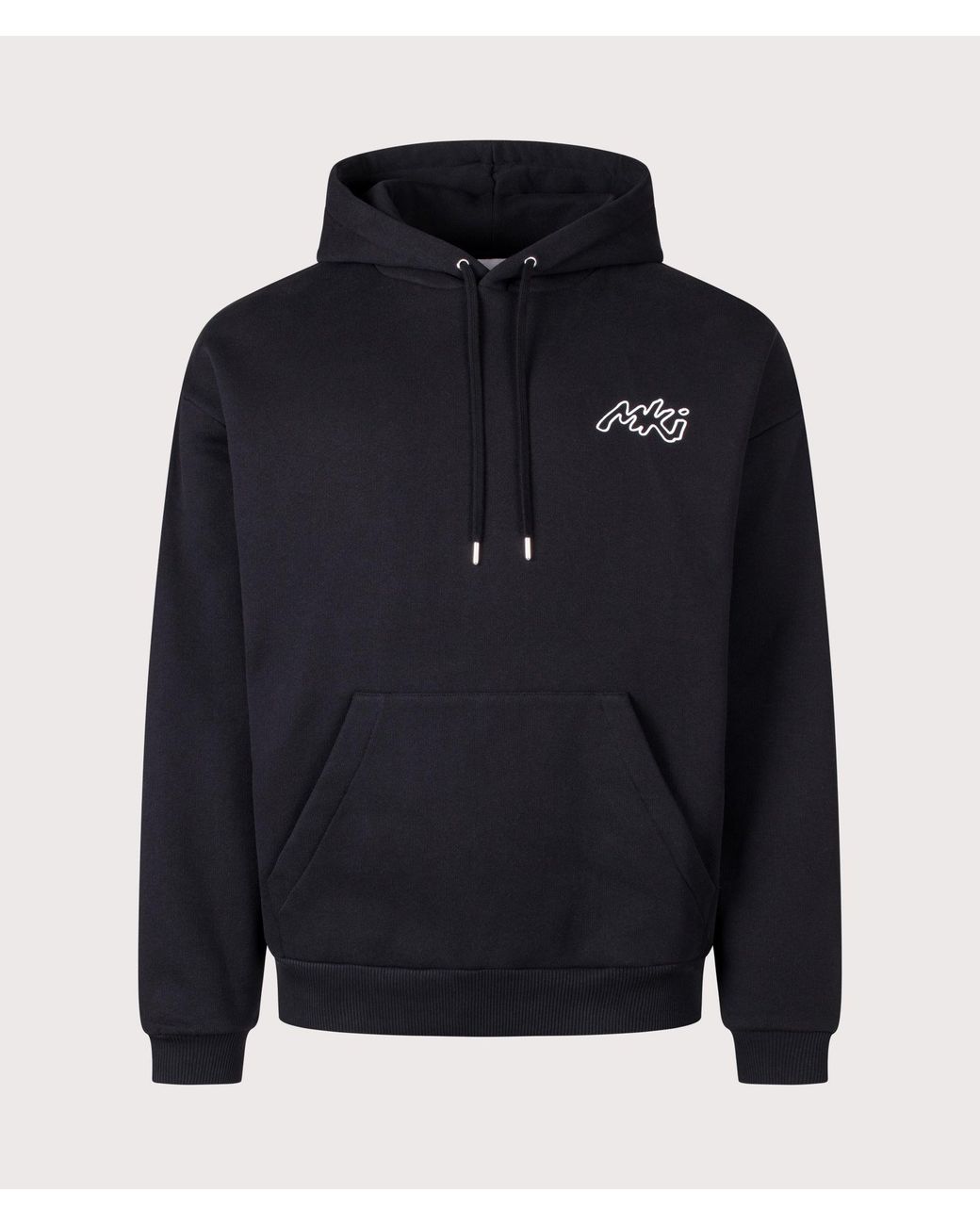 MKI Miyuki-Zoku Blue Oversized Box Fit Ink Line Hoodie for men