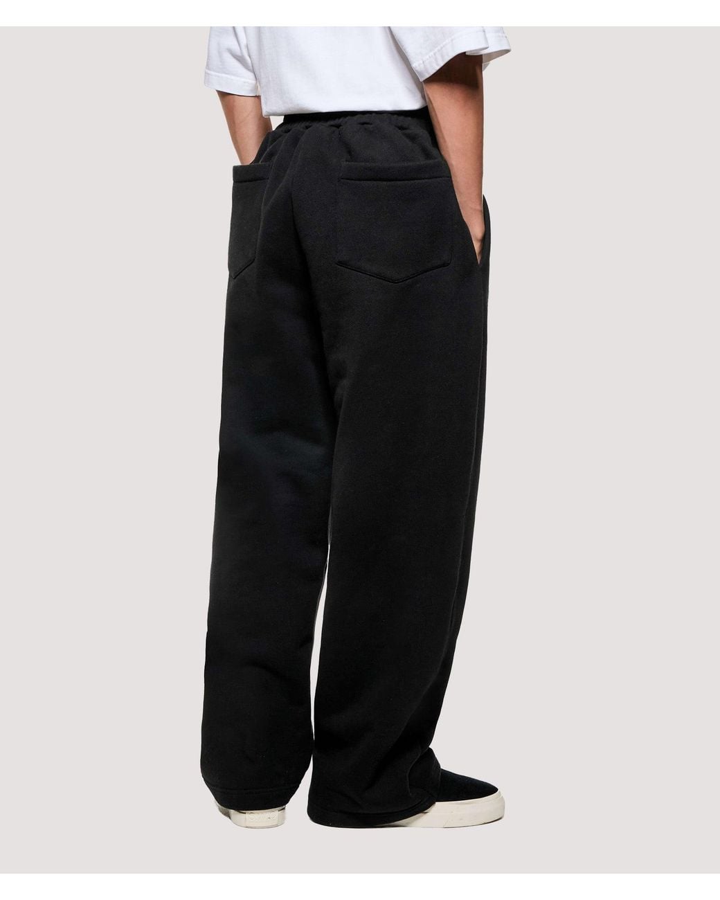 MKI Miyuki-Zoku Black Relaxed Fit 800 Gsm Superweight Wide Leg Joggers for men