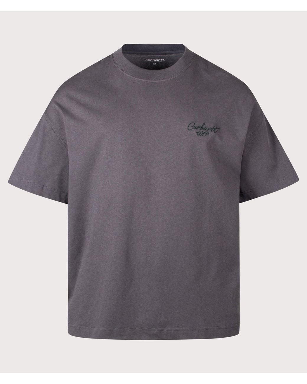 Carhartt Gray Boxy Loose Fit Signature Script T-Shirt for men