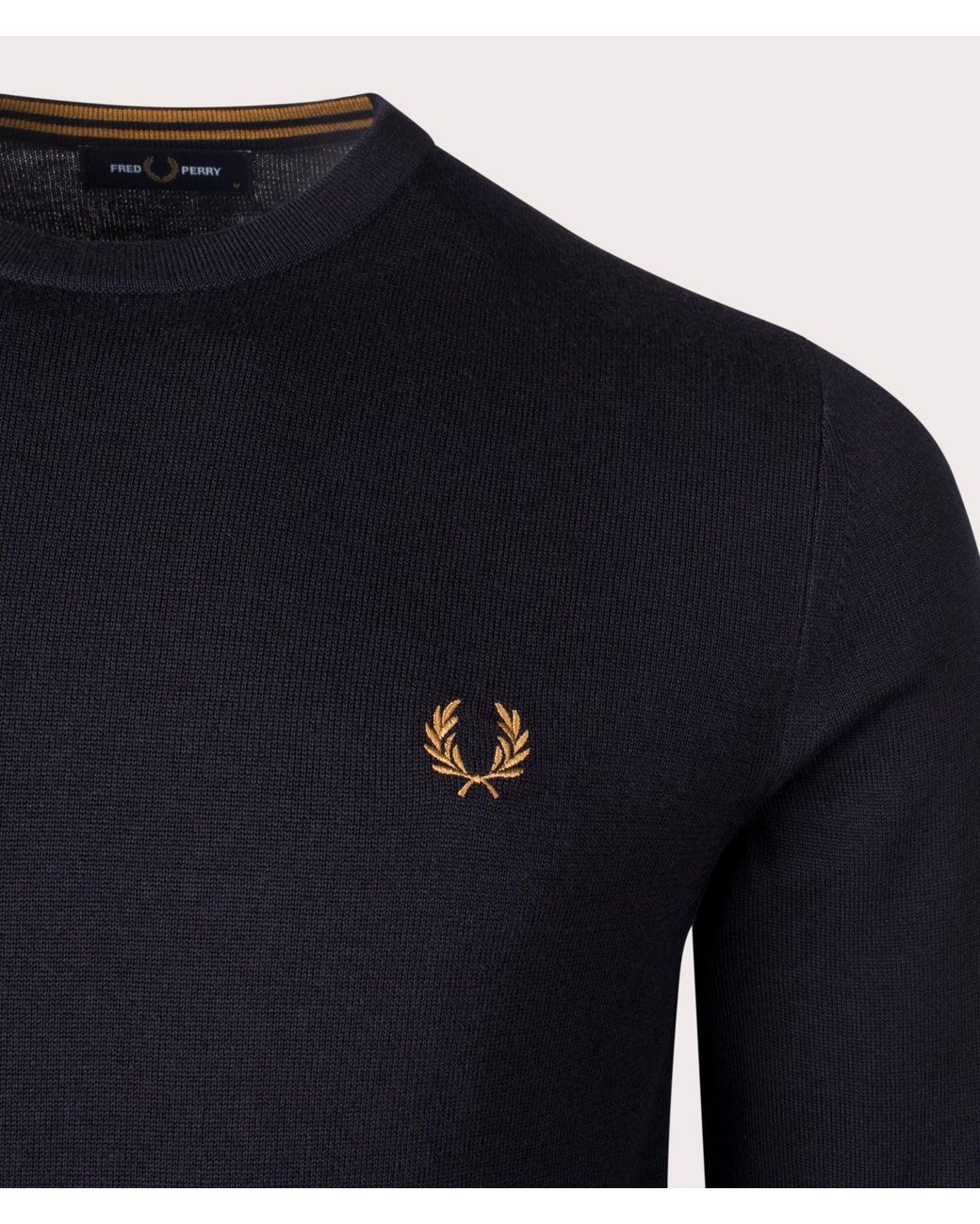 Fred Perry Blue Regular Fit Classic Crew Neck Jumper for men
