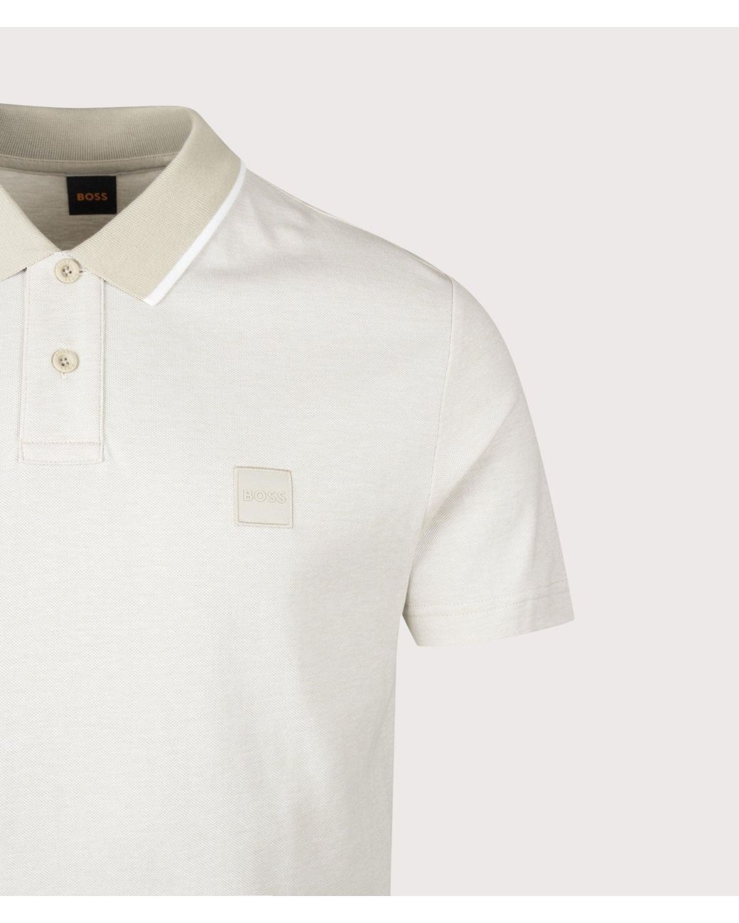 Boss White Regular Fit Passerford Polo Shirt for men
