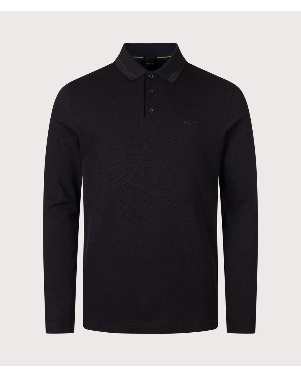 Boss Blue Regular Fit Plisy Long Sleeve Polo Shirt for men