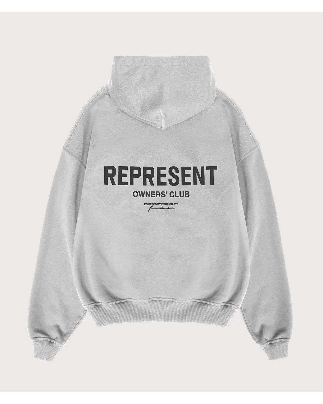 Represent Gray Oversized Fit Owners Club Hoodie for men