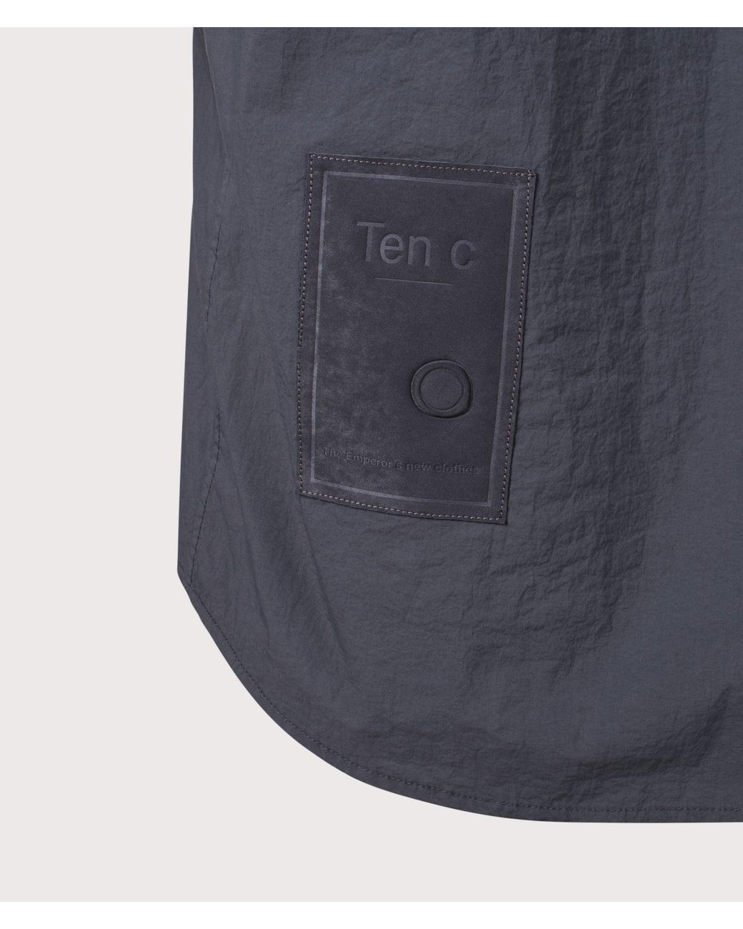 C P Company Blue Garment Dyed Tactel Short Sleeve Shirt for men