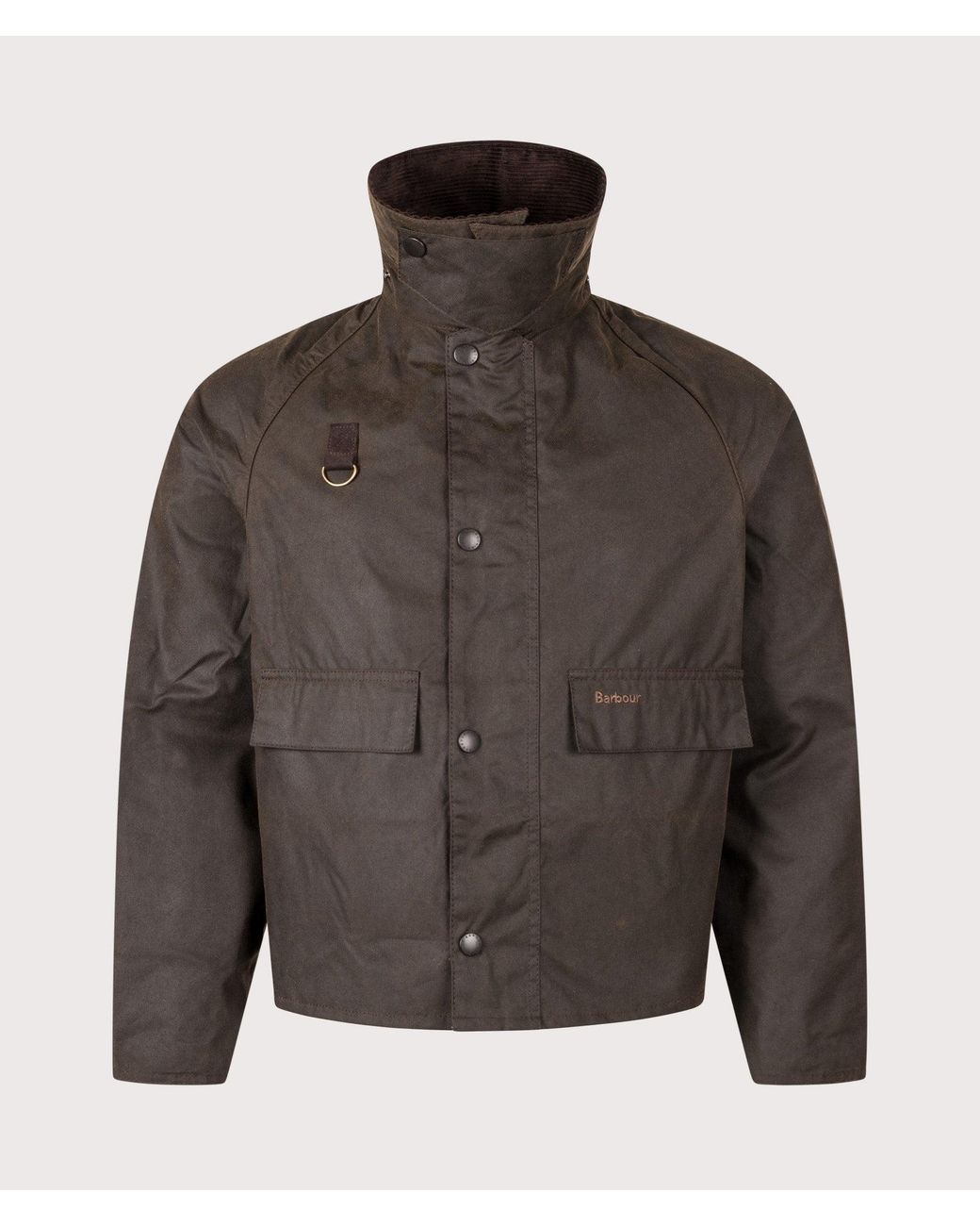 Barbour Gray Cropped Spey Wax Jacket for men