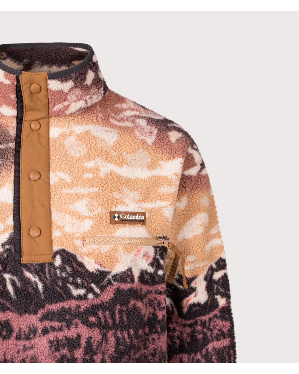 Columbia Brown Helvetia Ii Printed Half Snap Fleece for men