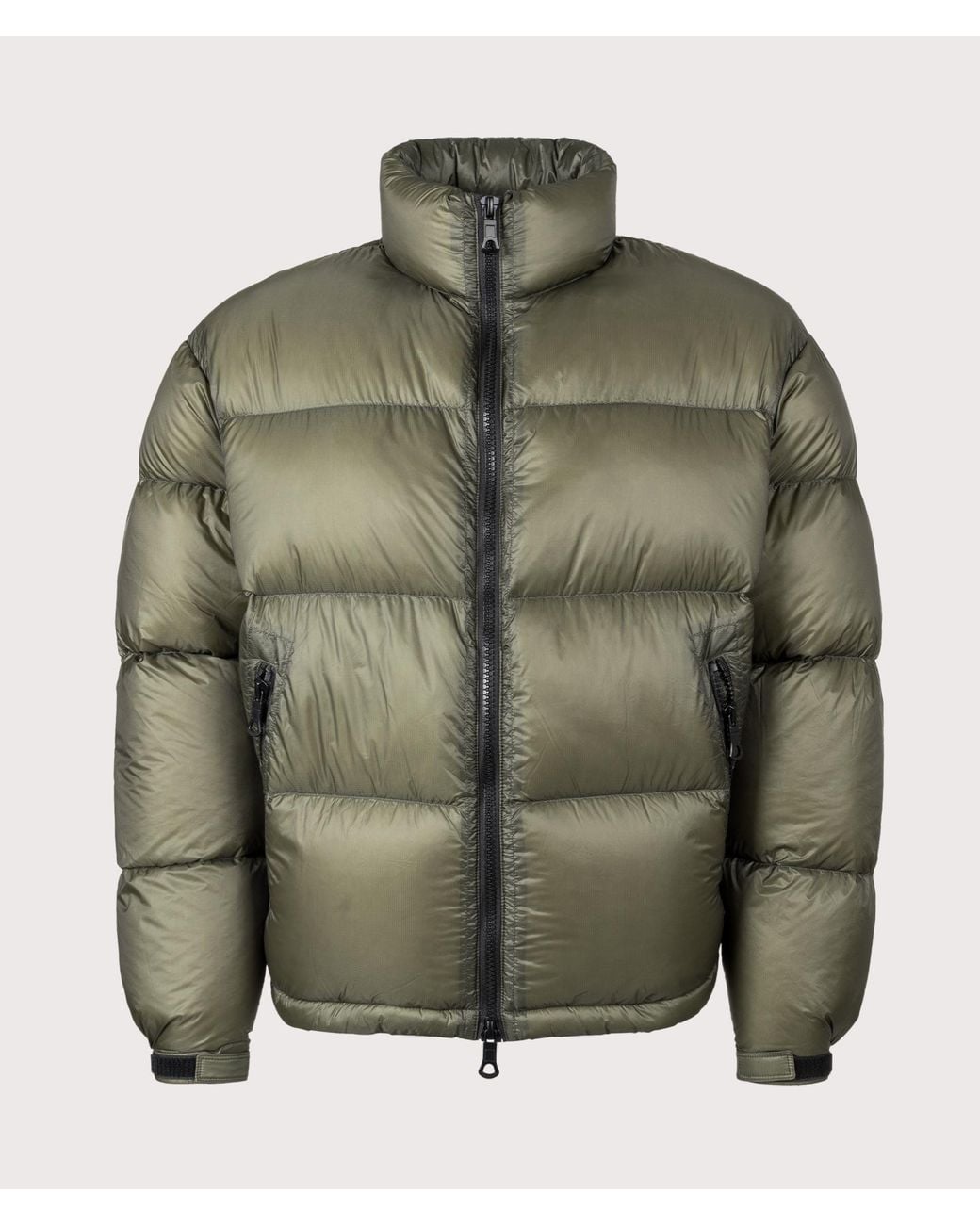 MKI Miyuki-Zoku Green Translucent Funnel Neck Bubble Jacket for men