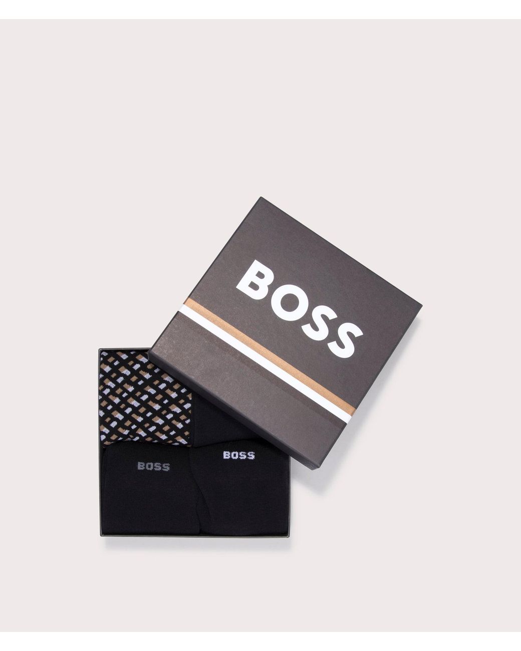 Boss Blue 4 Pack Rs Monogramed Socks for men