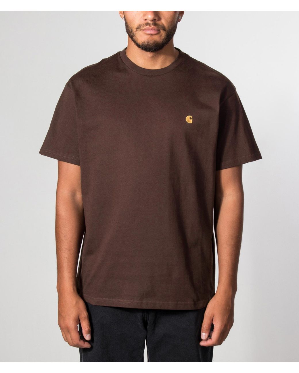 Carhartt Brown Loose Fit Chase T-Shirt for men