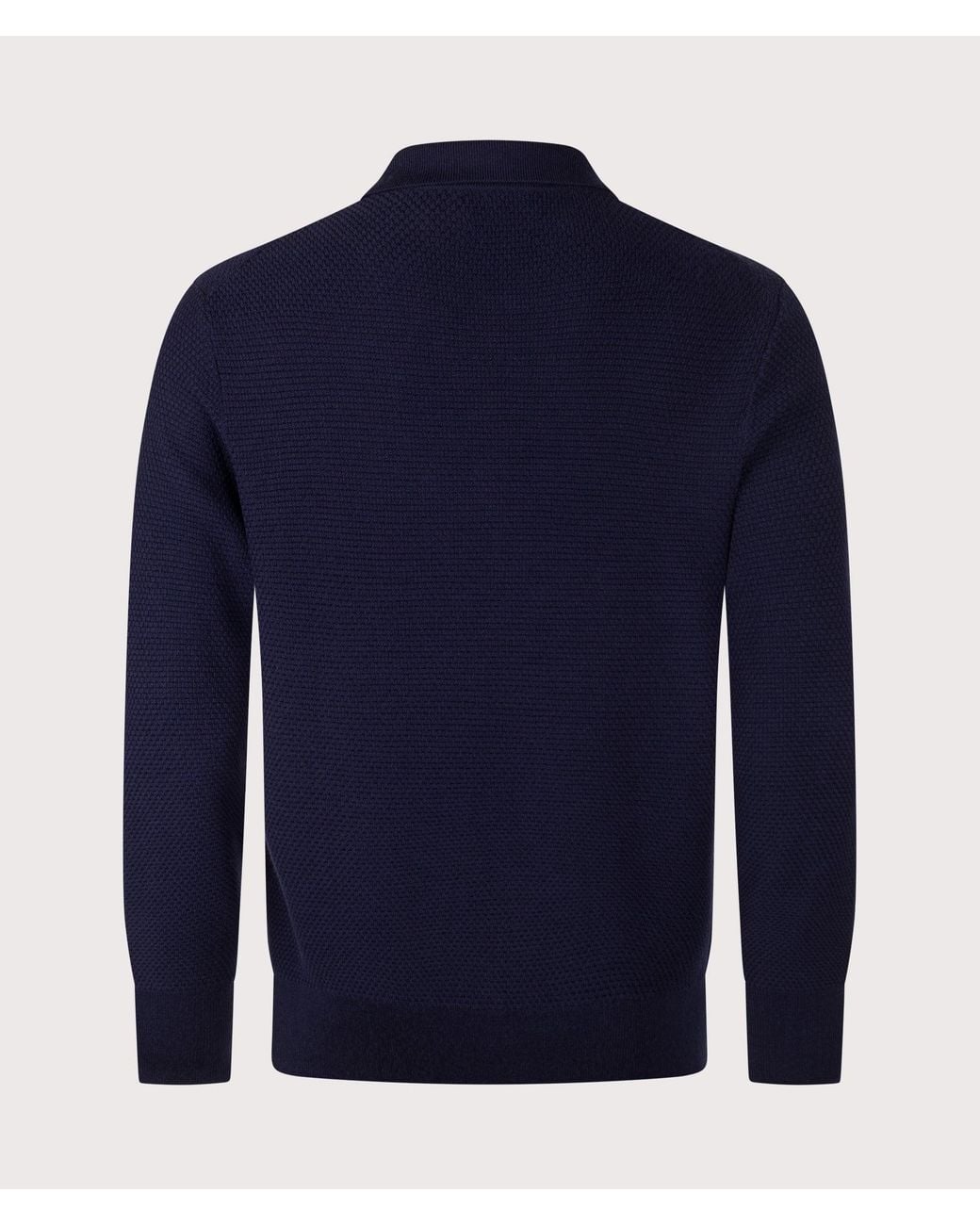 Polo Ralph Lauren Blue Regular Fit Merino Wool Polo Collar Jumper for men