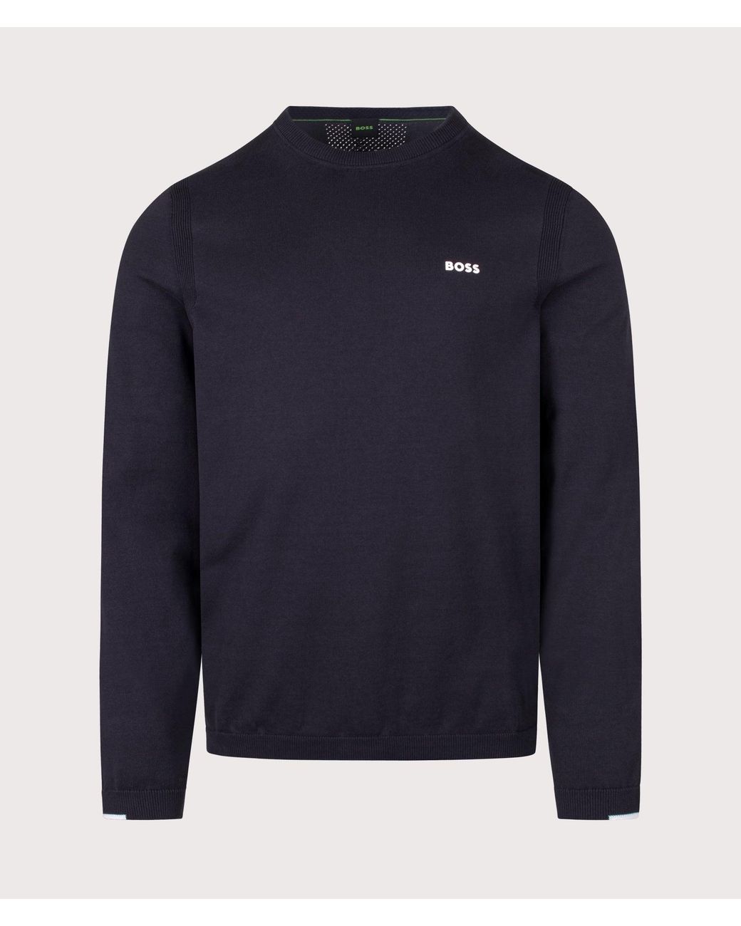 Boss Blue Regular Fit Ever-X Crew Neck Knitted Jumper for men