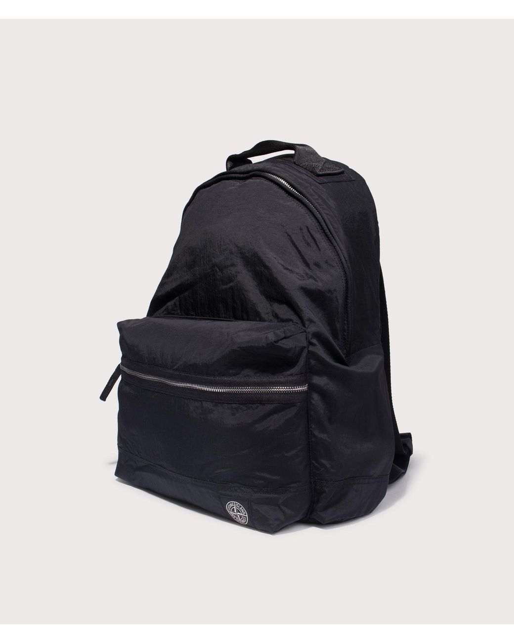 Stone Island Blue Coated Nylon Backpack for men