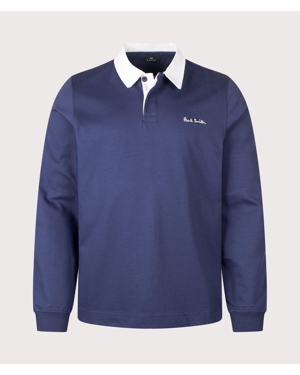 Paul Smith Blue Casual Fit Ps Logo Rugby Top for men