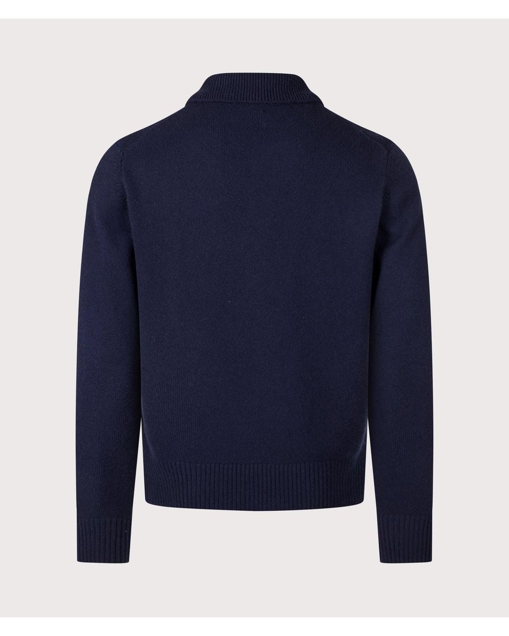 Norse Projects Blue Relaxed Fit Ristinge Long Sleeve Merino Knitted Polo Shirt for men