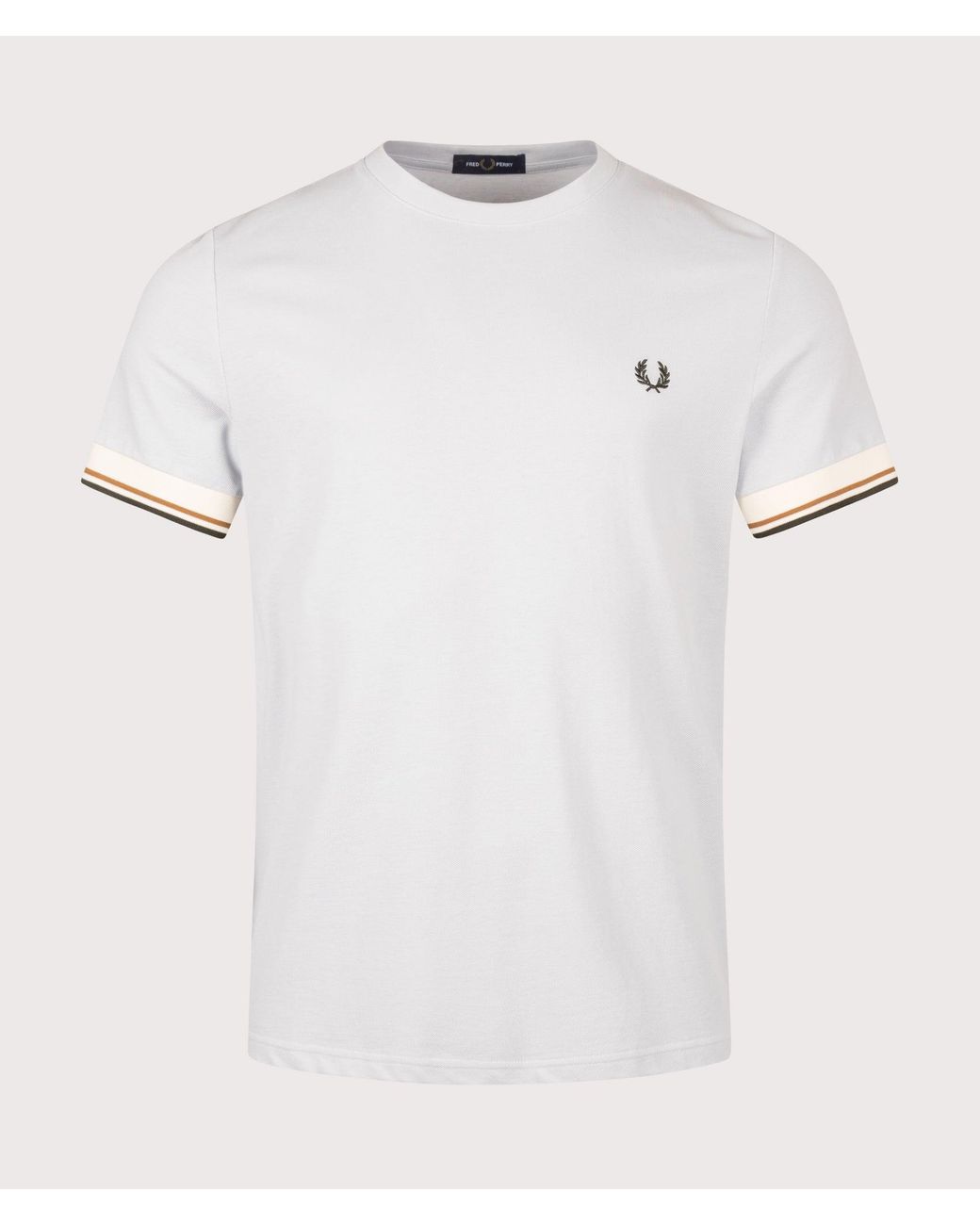 Fred Perry White Regular Fit Twin Tipped Cuff T-Shirt for men