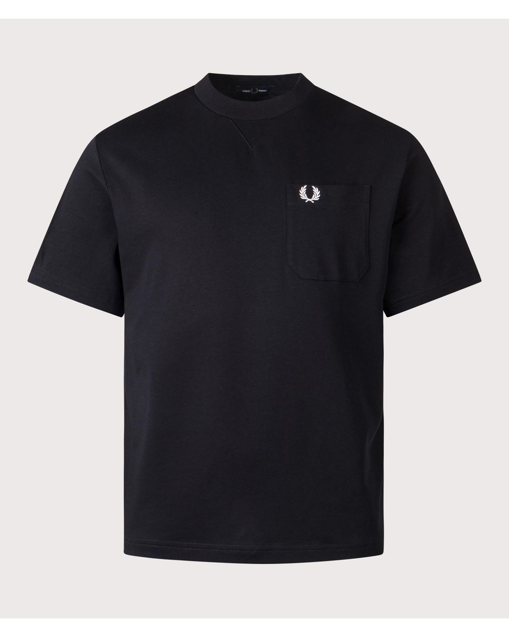 Fred Perry Black Relaxed Fit Pocket Detail T-Shirt for men