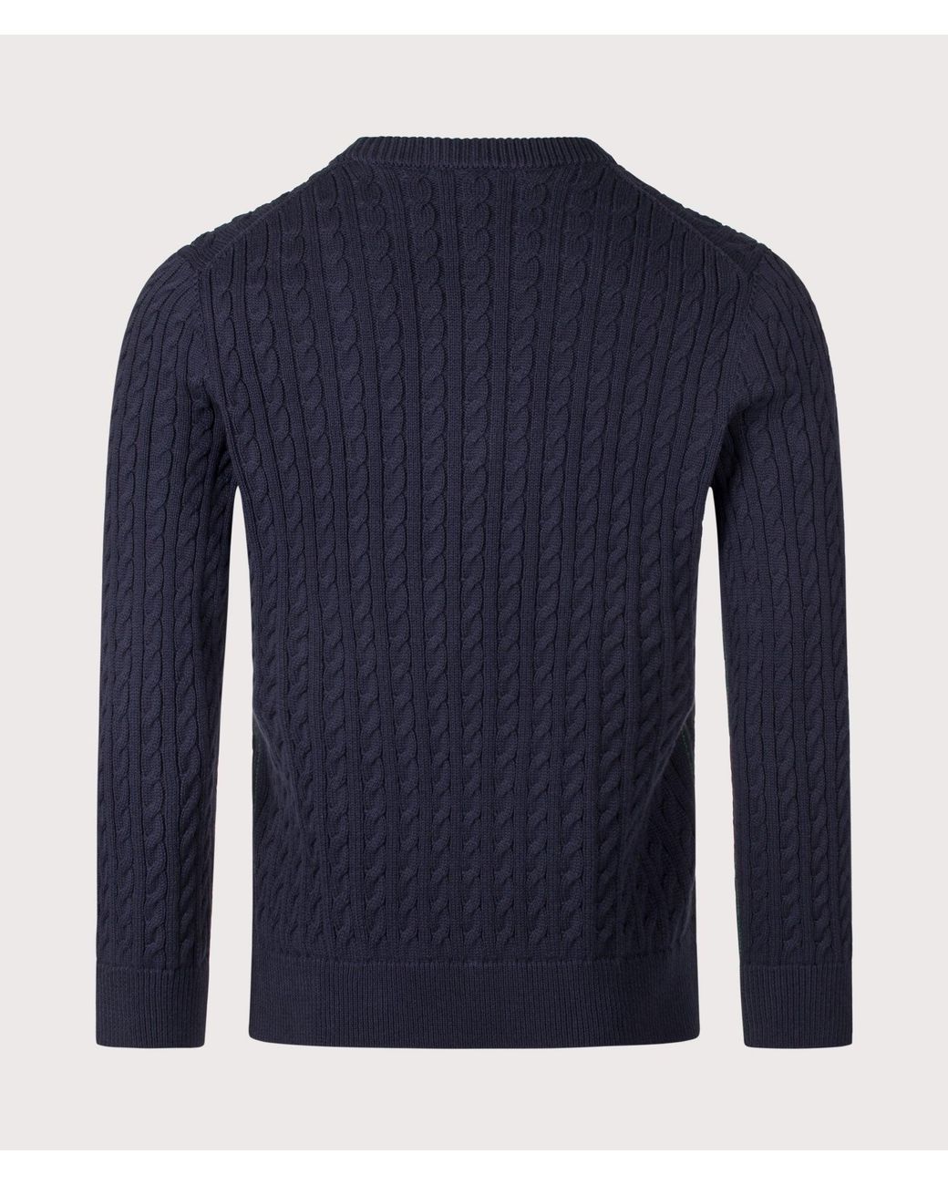 Lacoste Blue Regular Fit Cable Knitted Jumper for men