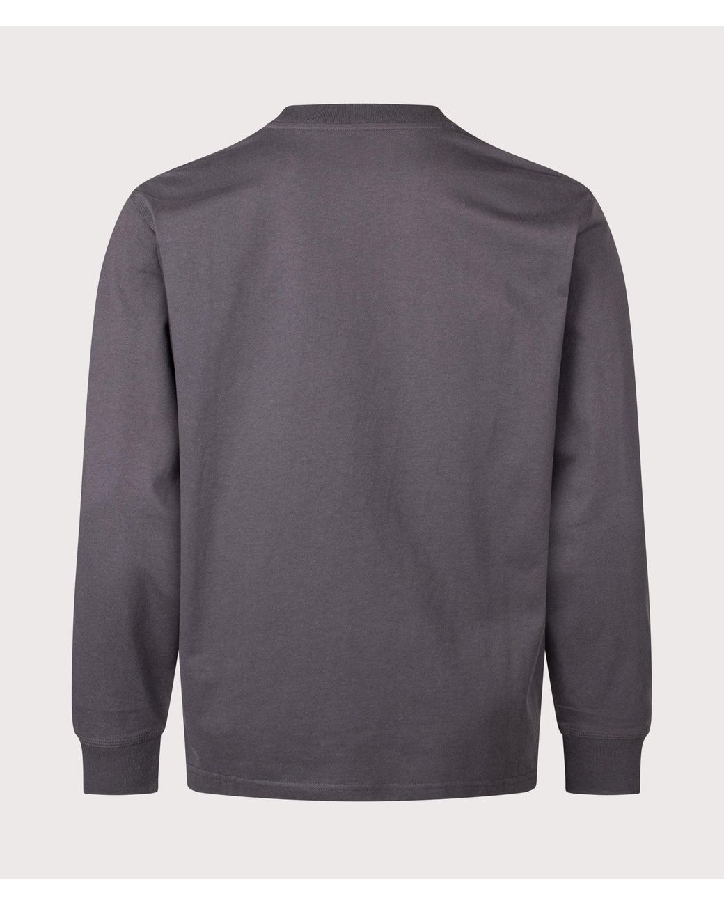 Carhartt Gray Loose Fit American Script Long Sleeve T-Shirt for men