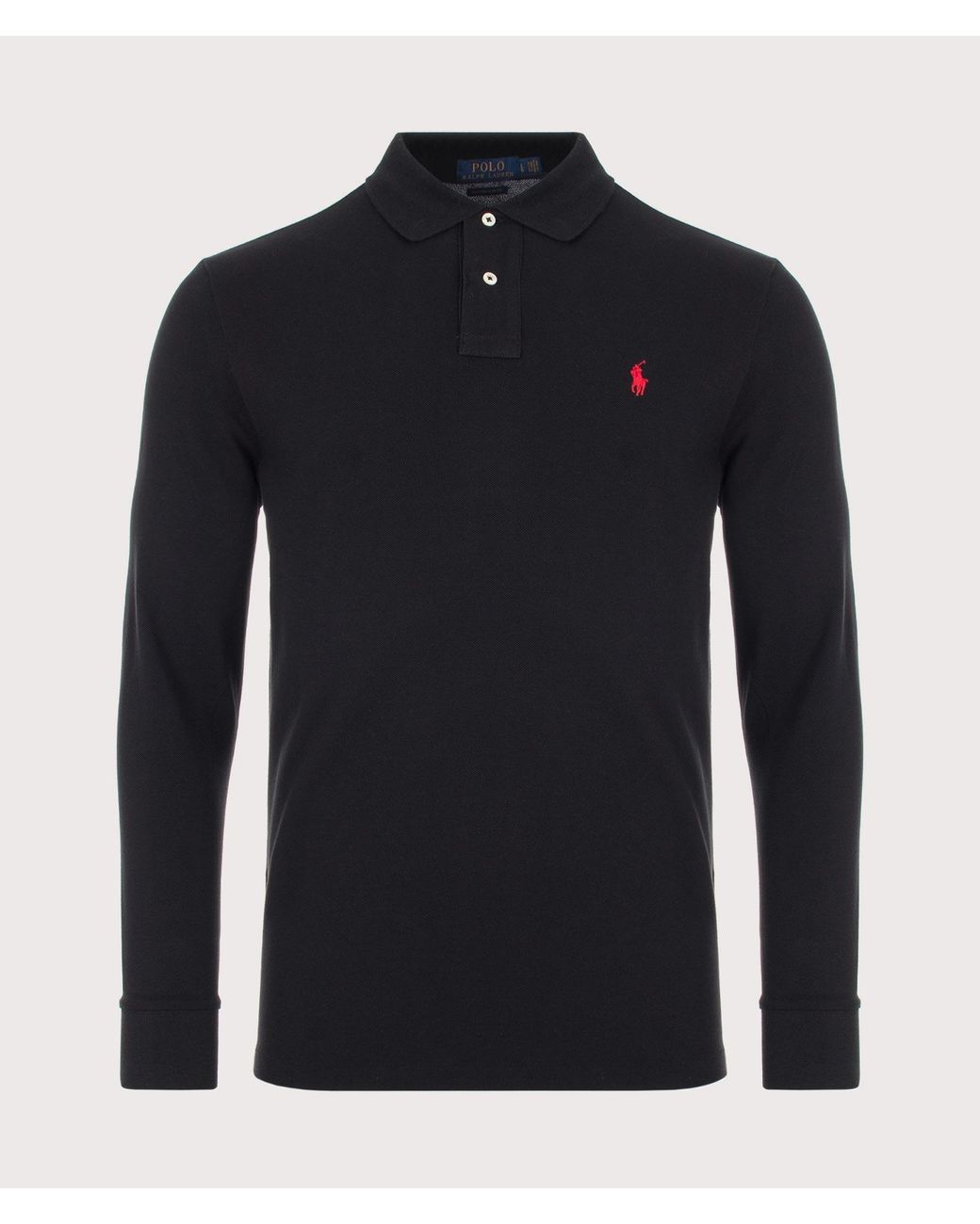 Polo Ralph Lauren Blue Custom Slim Fit Long Sleeve Polo Shirt for men