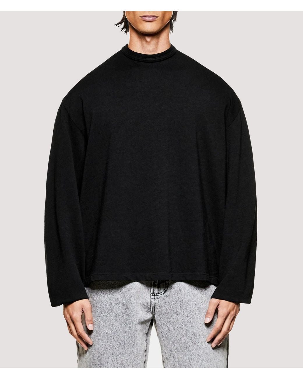 MKI Miyuki-Zoku Blue Relaxed Fit 220 Gsm Slub Long Sleeve T-Shirt for men