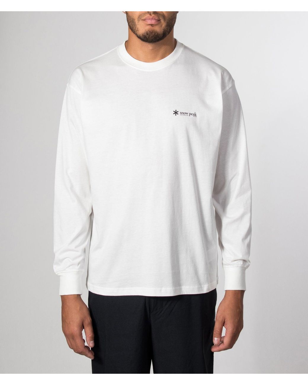 Snow Peak White Relaxed Fit Long Sleeve Logo T-Shirt for men