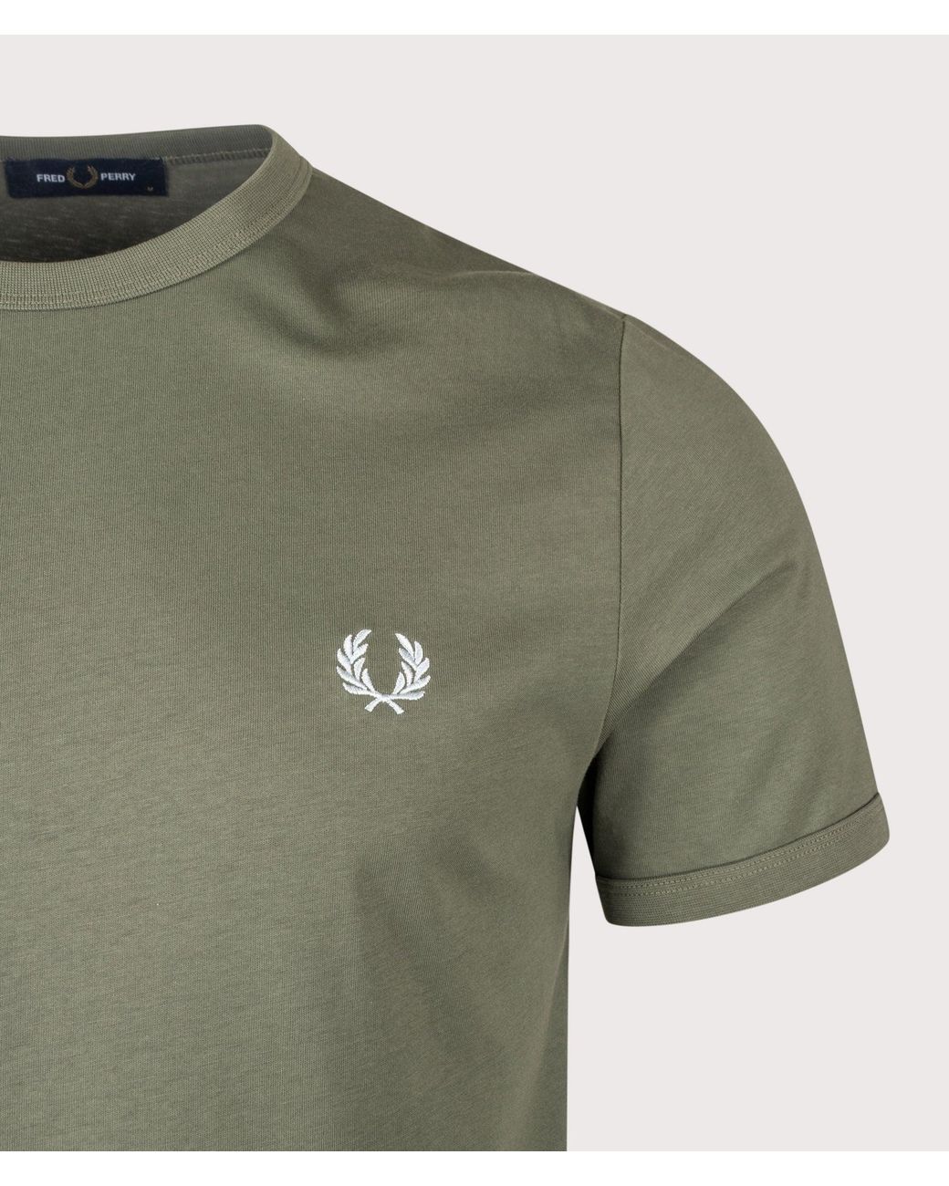 Fred Perry Green Regular Fit Ringer T-Shirt for men