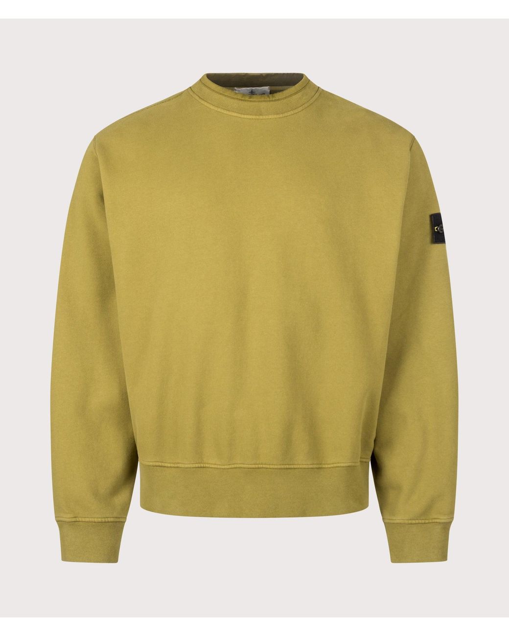 Stone Island Green Oversized Fit Brushed Organic Cotton Fleece Sweatshirt for men
