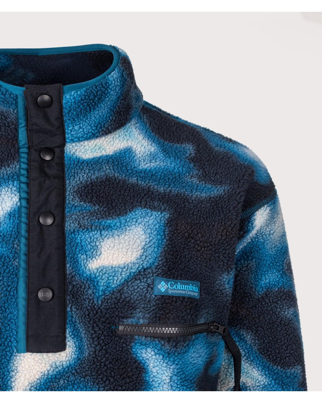 Columbia Blue Regular Fit Helvetia Ii Printed Half Snap Fleece for men