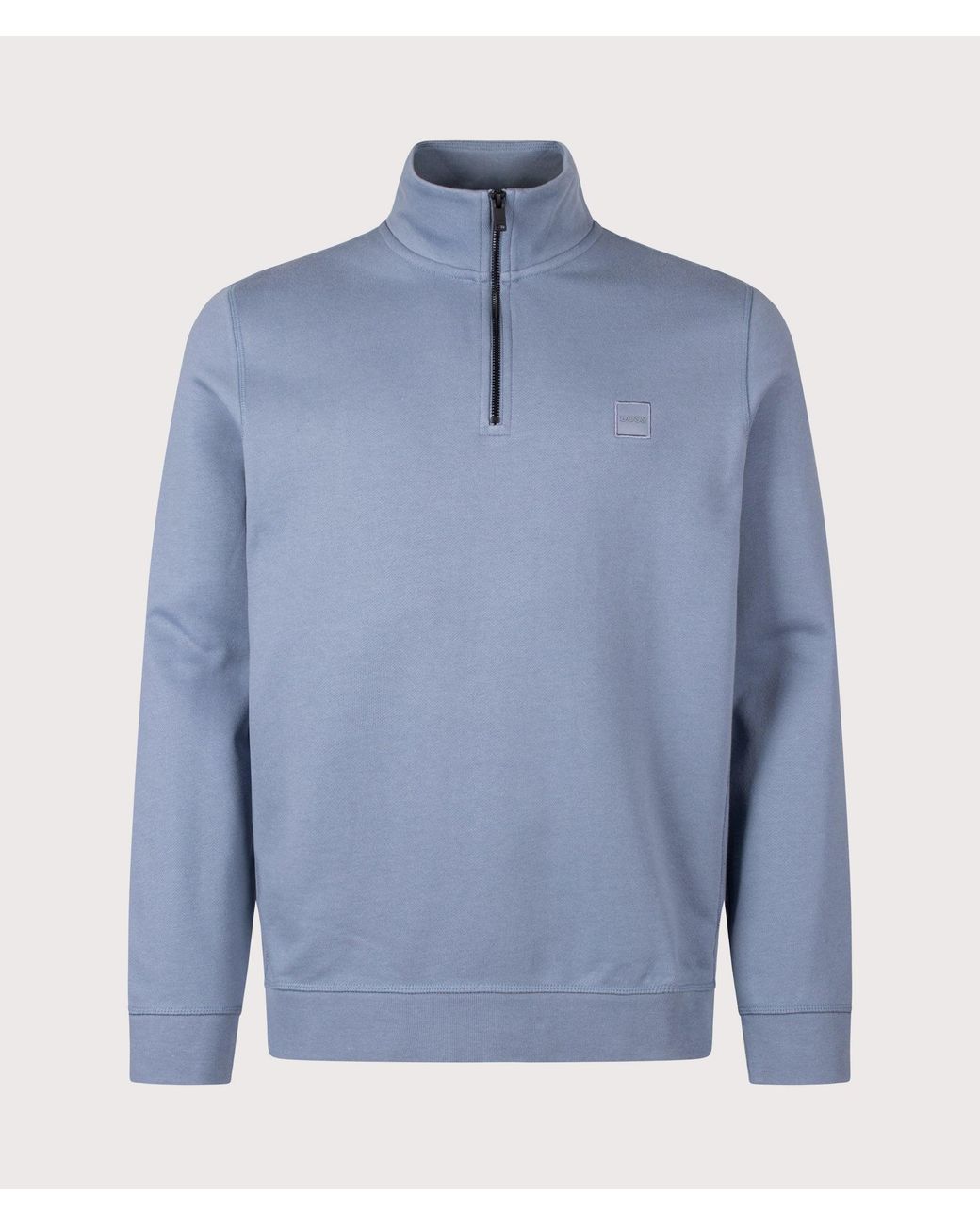 Boss Blue Regular Fit Zetrust Quarter Zip Sweatshirt for men
