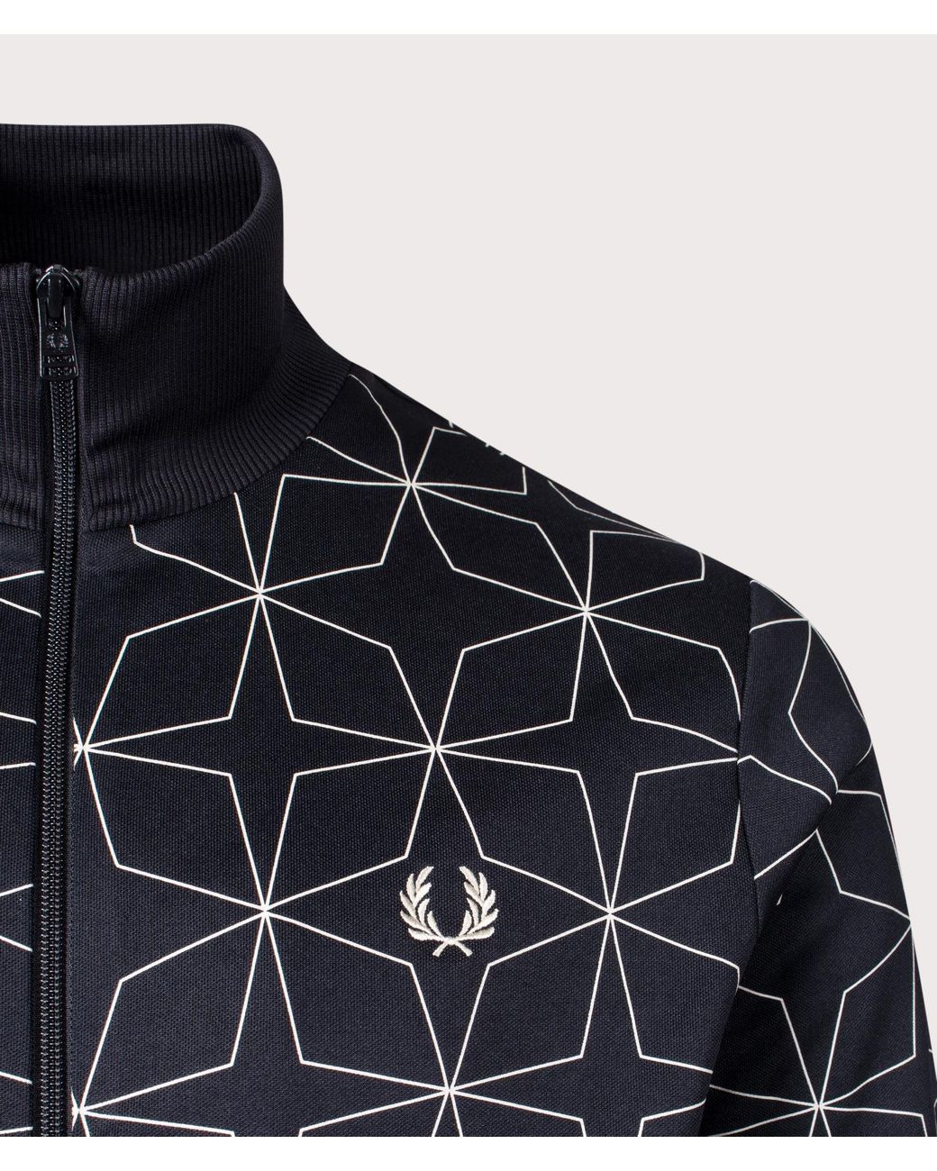 Fred Perry Geometric Print Track Top in Blue for Men | Lyst UK