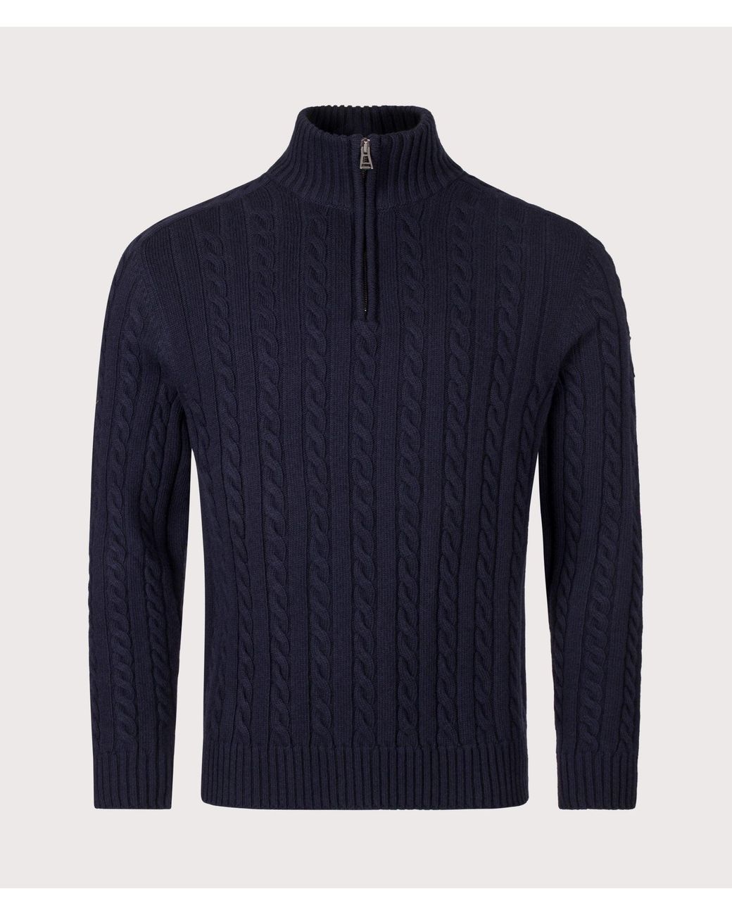 Belstaff Blue Regular Fit Westport Quarter Zip Jumper for men