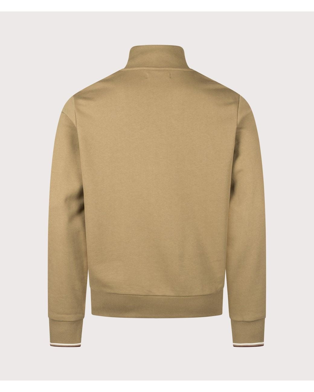 Fred Perry Natural Regular Fit Quarter Zip Sweatshirt for men