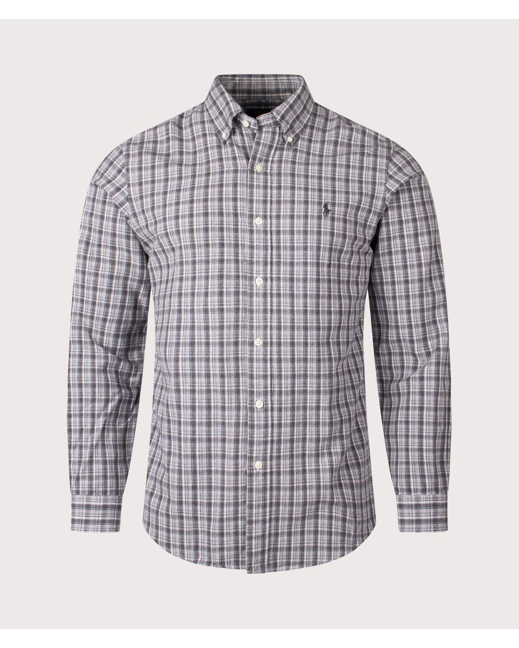 Polo Ralph Lauren Custom Fit Brushed Oxford Shirt in Blue for Men | Lyst UK
