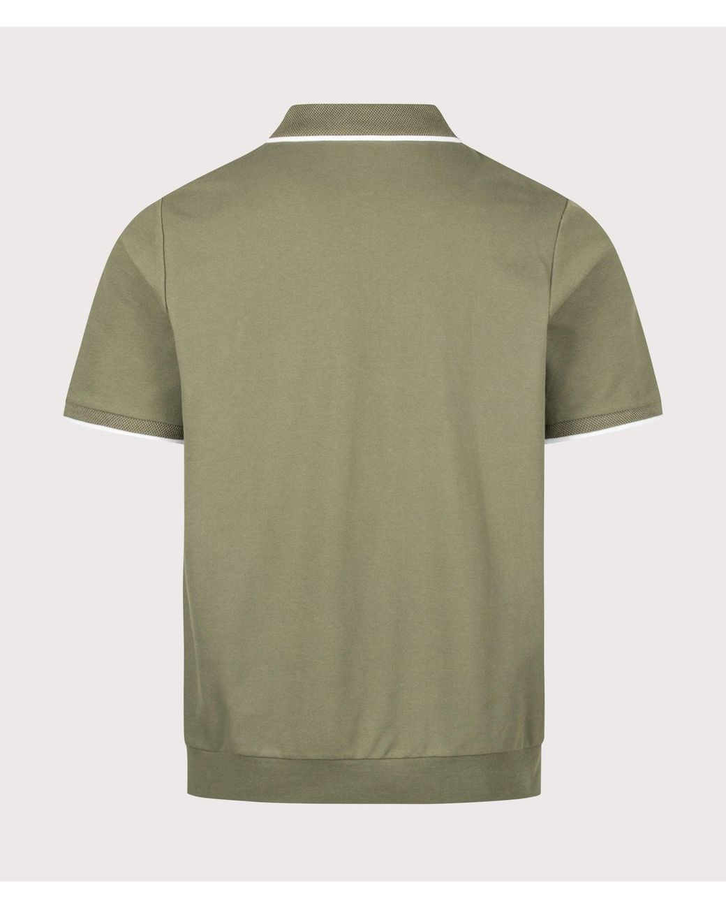 Polo Ralph Lauren Green Classic Fit Stretch Mesh Zip Neck Polo Shirt for men