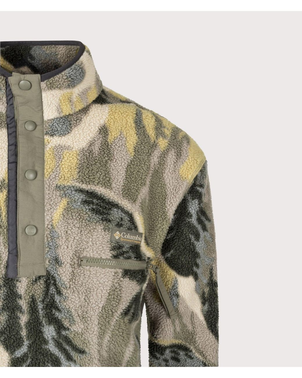 Columbia Green Regular Fit Helvetia Ii Printed Half Snap Fleece for men