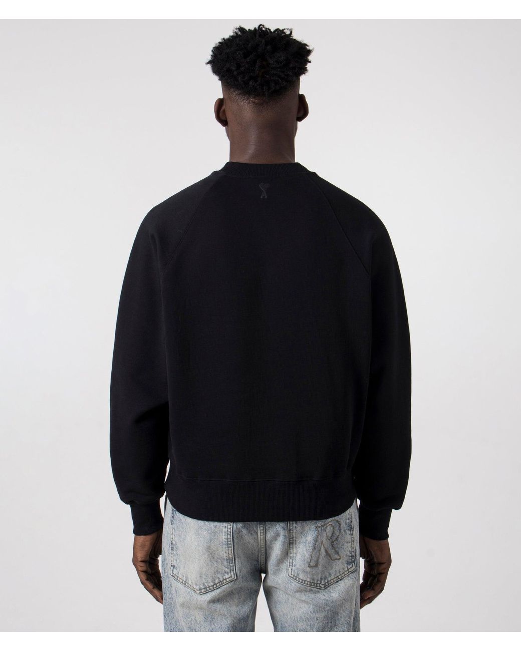 AMI Black Loopback Sweatshirt for men