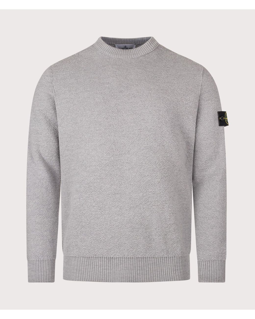 Stone Island Gray Loose Fit Pure Rws Wool Jumper for men