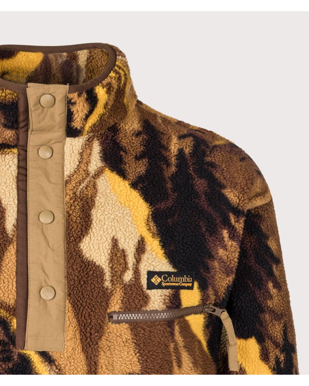 Columbia Orange Regular Fit Helvetia Ii Printed Half Snap Fleece for men
