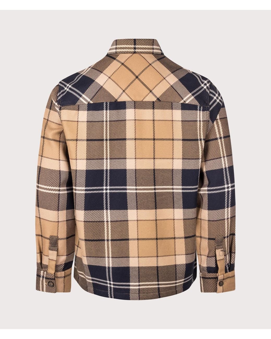 Barbour Brown Regular Fit Oversized Tartan Overshirt for men
