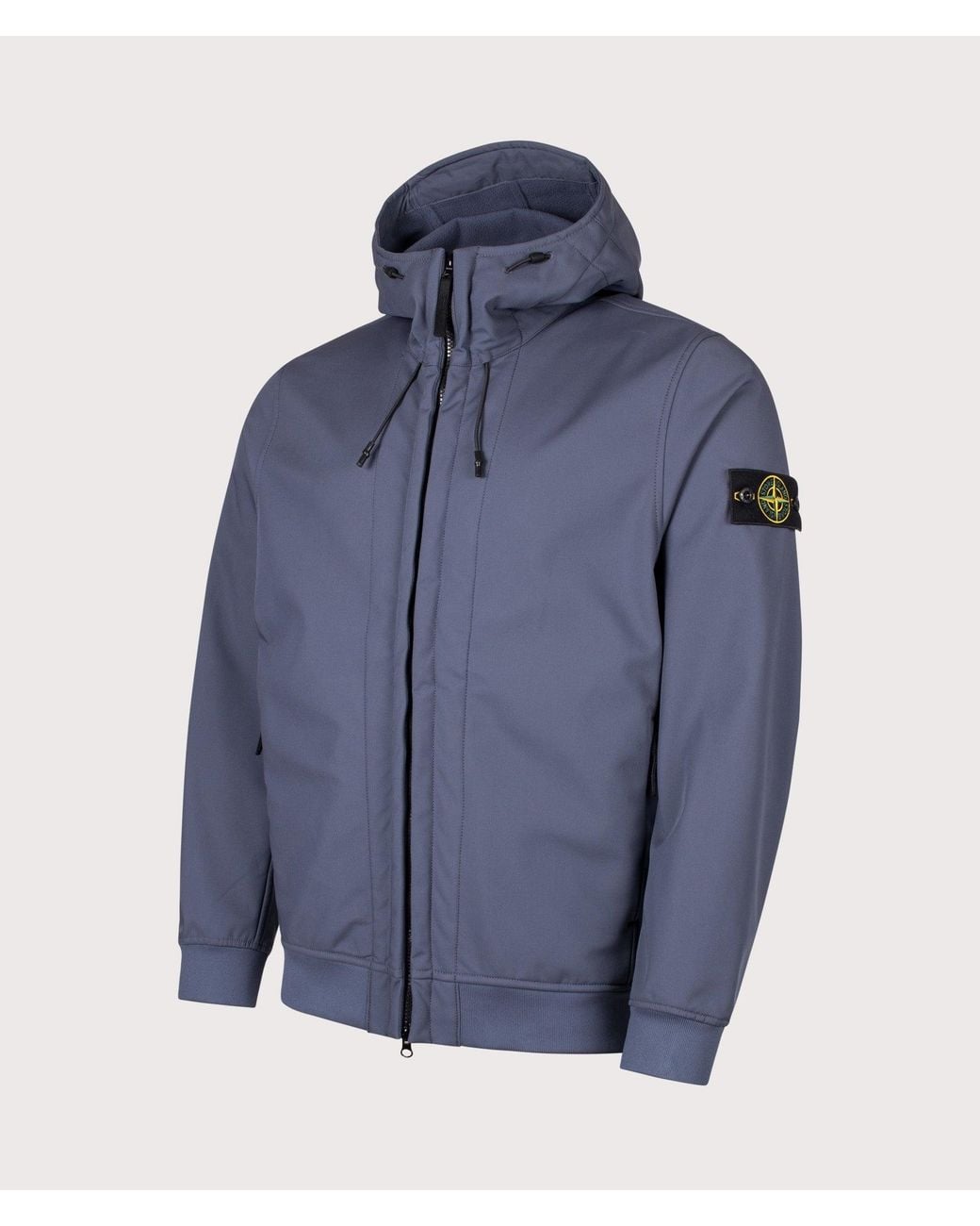 Stone Island Blue Soft Shell-R_E Dye Technology Jacket for men