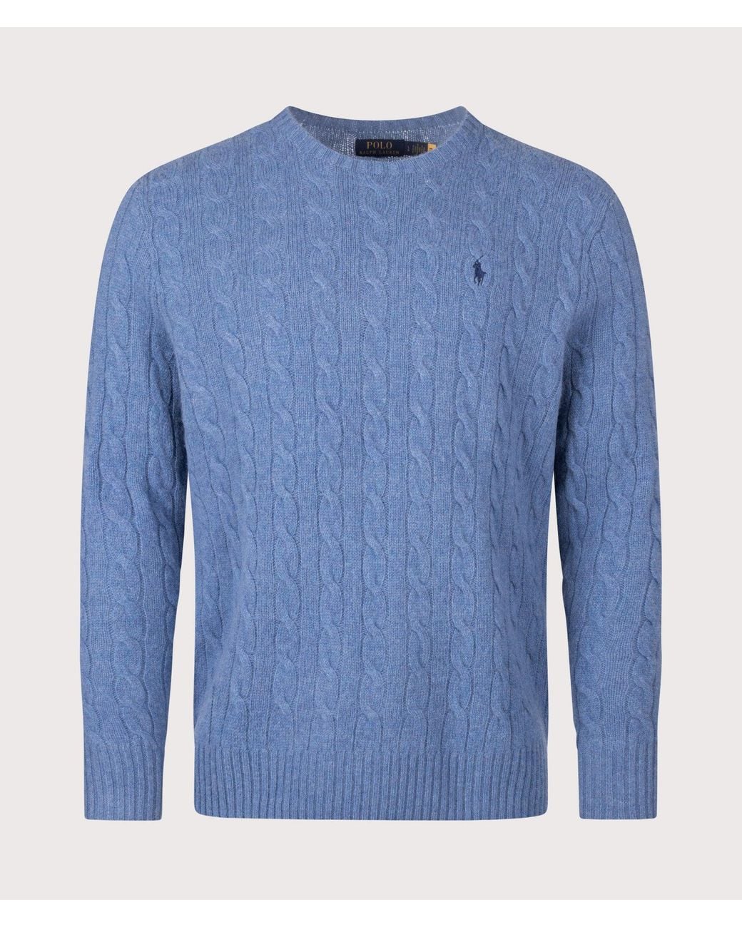 Polo Ralph Lauren Blue Cashmere Blend Cable Knit Jumper for men