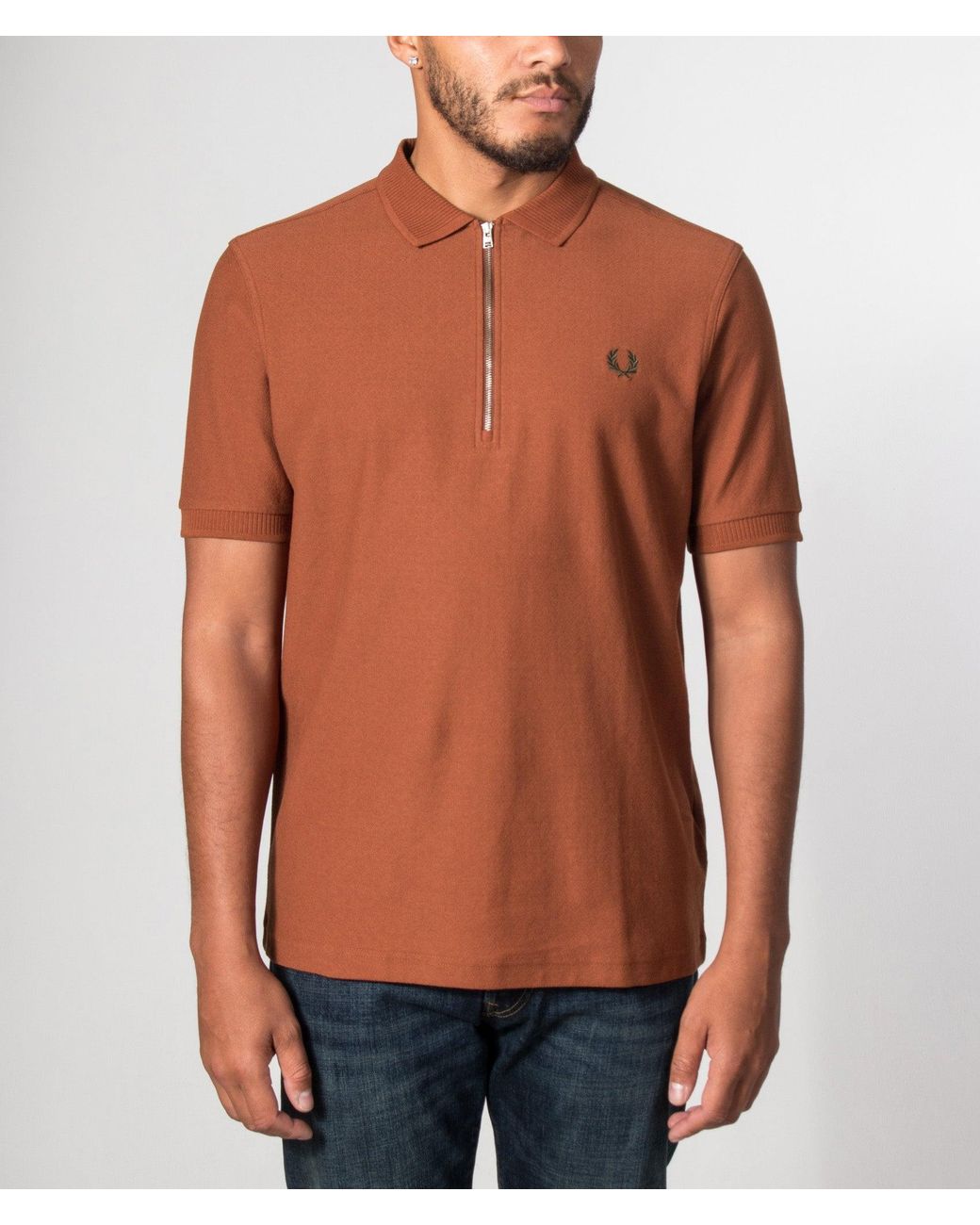 Fred Perry Orange Regular Fit Crepe Piqué Polo Shirt for men